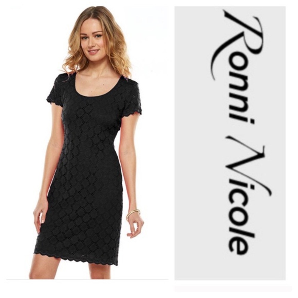 NWT Ronni Nicole Black Lace Dress